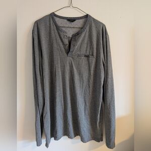 RW&CO. Men's Long Sleeve Henley in Heather Gray